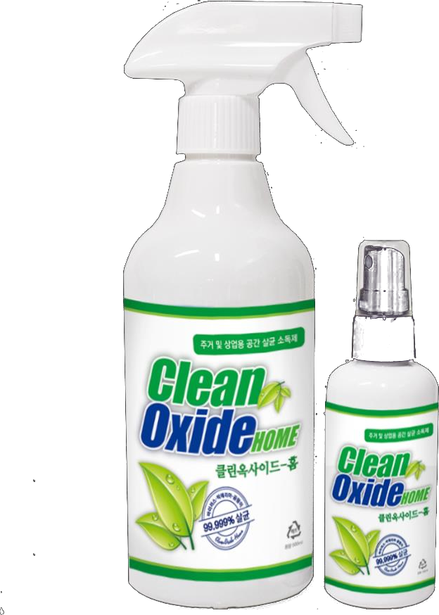 CleanOxide 스프레이 500ml와 휴대용 미스트 제품 사진